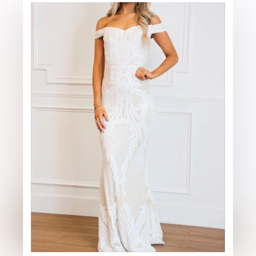 Nude Sequin Bridal Dress